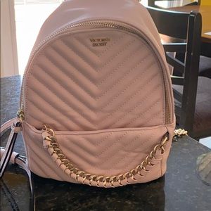 Victoria’s Secret pink and gold mini backpack